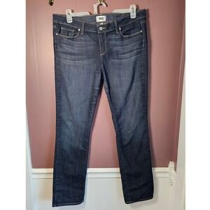 PAIGE Skyline Straight Leg Jeans Stream Dark Wash Size 34 WA579 1139111-579